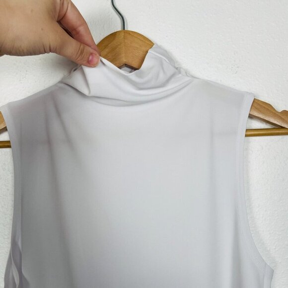 Nordstrom Halogen Sz: M White Mock Neck Sleeveless tank - Picture 5 of 9